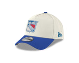 Men's New York Rangers Conference Side Patch NHL New Era 9Forty A-Frame Snapback Hat - Cream