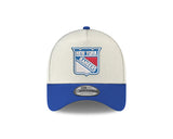 Men's New York Rangers Conference Side Patch NHL New Era 9Forty A-Frame Snapback Hat - Cream