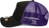 Men's New Era NBA Toronto Raptors 9FORTY A-Frame Classic Edition Adjustable Snapback Trucker Hat - Black/Purple
