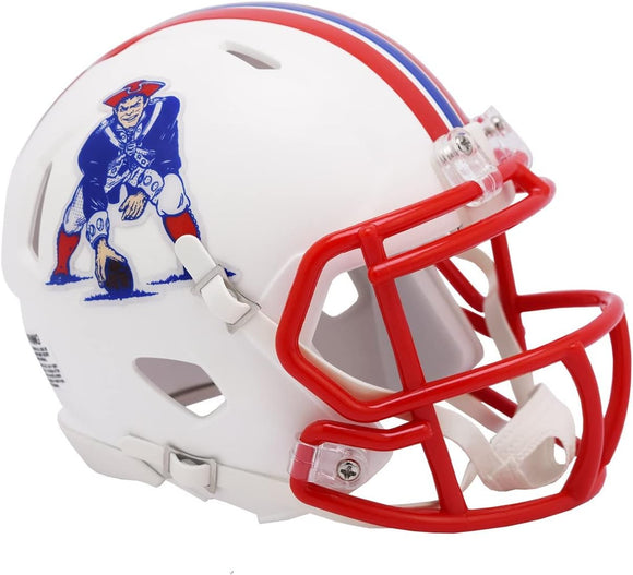 NFL Football Riddell New England Patriots 1990-92 Retro Logo  Mini Revolution Speed Replica Helmet