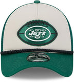 Men's New York Jets New Era 2024 Sideline Historic 9FORTY A-Frame Trucker Adjustable Hat