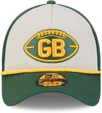 Men's Green Bay Packers New Era 2024 Sideline Historic 9FORTY A-Frame Trucker Adjustable Hat