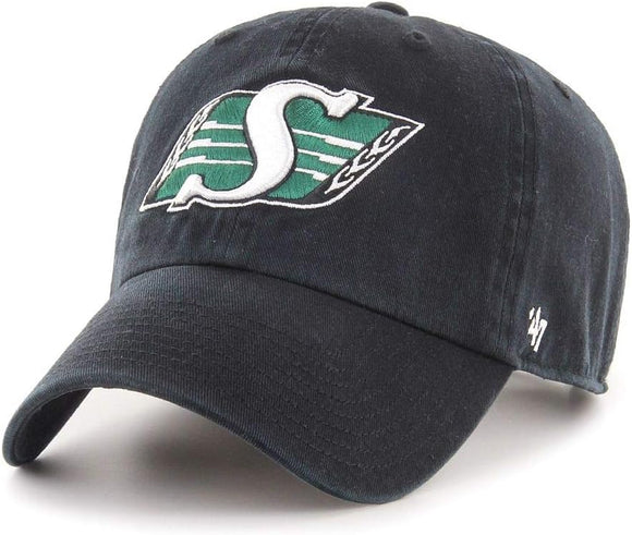 Men's Saskatchewan Roughriders '47 Clean Up Black Hat Cap NFL Football Adjustable Strap