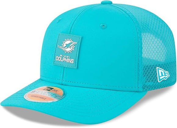 Miami Dolphins New Era 2025 Sideline 9SEVENTY Adjustable Trucker Hat - Teal