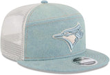 Men's New Era MLB Toronto Blue Jays Denim Split Panel 9FIFTY Adjustable Hat - Blue