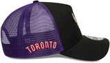 Men's New Era NBA Toronto Raptors 9FORTY A-Frame Classic Edition Adjustable Snapback Trucker Hat - Black/Purple