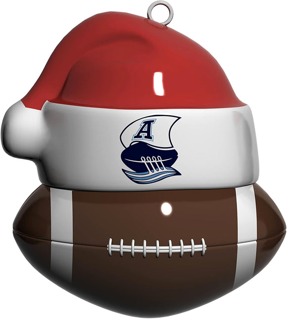 Toronto Argonauts Santa CFL Football Ceramic Christmas Ornament By The Sports Vault
