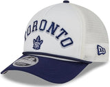 New Era 9FORTY NHL Toronto Maple Leafs Chrome Arch M-Crown A-Frame Adjustable Trucker Snapback Cap - White