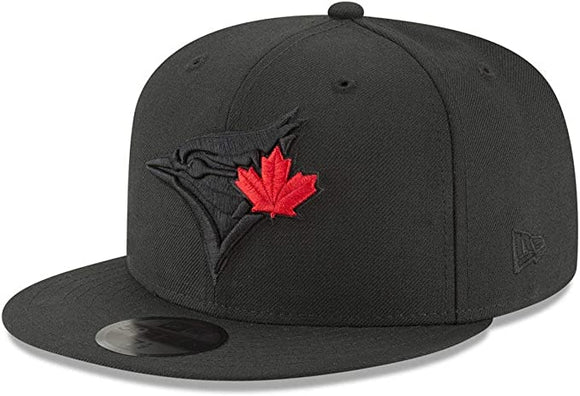 Men's New Era Toronto Blue Jays Blackout 59Fifty Fitted Hat Black
