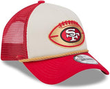 Men's San Francisco 49ers New Era 2024 Sideline Historic 9FORTY A-Frame Trucker Adjustable Hat