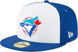 Men's Toronto Blue Jays New Era White/Royal Cooperstown Logo 59FIFTY Fitted Hat