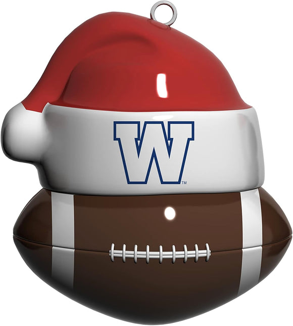 Winnipeg Blue Bombers Santa CFL Football Ceramic Christmas Ornament By The Sports Vault