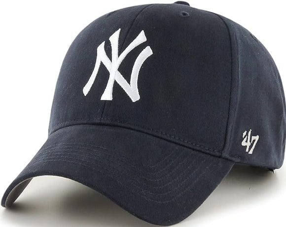 New York Yankees 47 Brand Kids Basic Structured Hat MVP Navy Blue - 4 Sizes