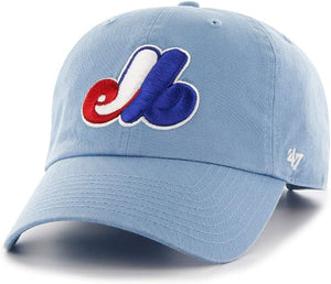 Men's Montreal Expos MLB '47 Brand Powder Blue Vintage Clean Up Adjustable Hat