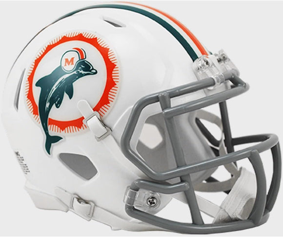 NFL Football Riddell Miami Dolphins Tribute Retro Mini Revolution Speed Replica Helmet
