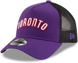Men's New Era NBA Toronto Raptors 9FORTY A-Frame Classic Edition Adjustable Snapback Trucker Hat - Purple/Black