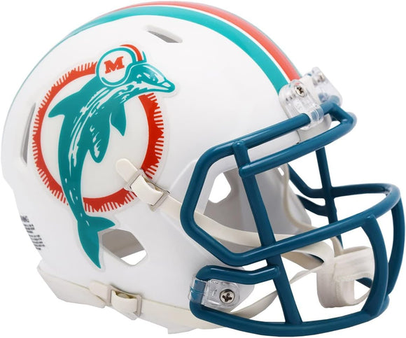 NFL Football Riddell Miami Dolphins 1980-96 Retro Mini Revolution Speed Replica Helmet