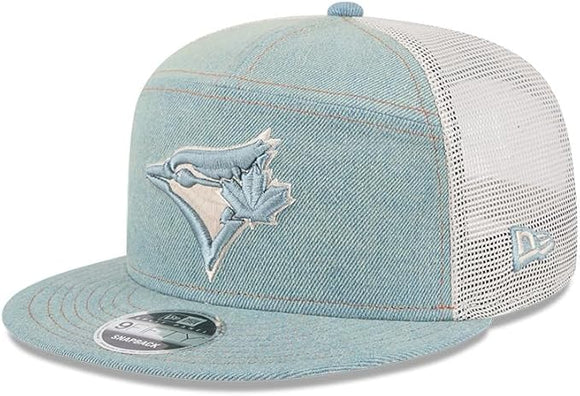 Men's New Era MLB Toronto Blue Jays Denim Split Panel 9FIFTY Adjustable Hat - Blue