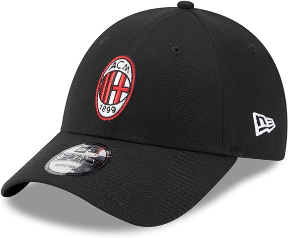 Team AC Milan Soccer New Era Core 9Forty Buckle Adjustable Black Cap Hat
