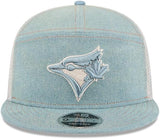 Men's New Era MLB Toronto Blue Jays Denim Split Panel 9FIFTY Adjustable Hat - Blue