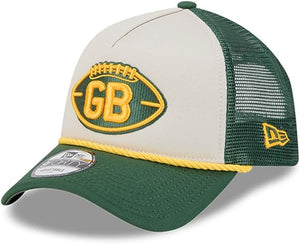 Men's Green Bay Packers New Era 2024 Sideline Historic 9FORTY A-Frame Trucker Adjustable Hat