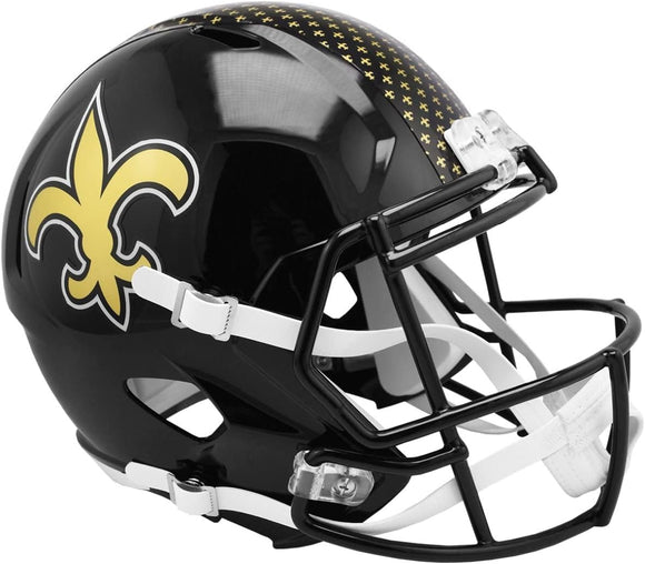 New Orleans Saints Riddell Black Alternate Full Size Speed Replica NFL Football Helmet