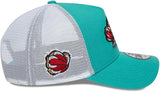 Men's New Era NBA Vancouver Grizzlies 9FORTY A-Frame Classic Snapback Trucker Hat - Turquoise/White