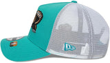 Men's New Era NBA Vancouver Grizzlies 9FORTY A-Frame Classic Snapback Trucker Hat - Turquoise/White