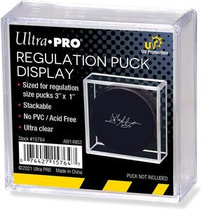 Ultra Pro Regulation Size Square Hockey Puck Holder Cube Display Case Stackable - UV Protected