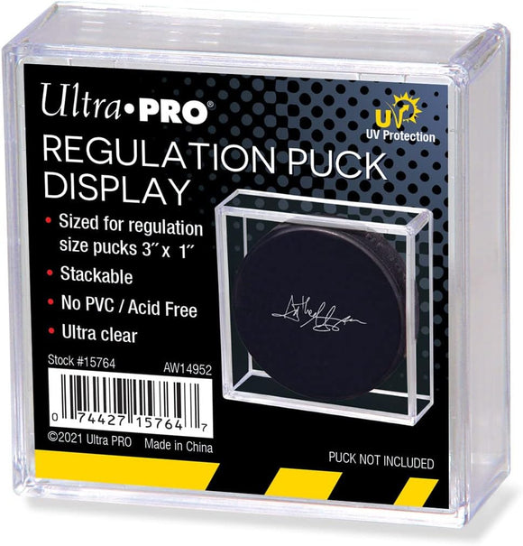 Ultra Pro Regulation Size Square Hockey Puck Holder Cube Display Case Stackable - UV Protected