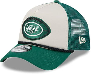 Men's New York Jets New Era 2024 Sideline Historic 9FORTY A-Frame Trucker Adjustable Hat