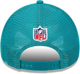 Men's Miami Dolphins New Era 2024 Sideline Historic 9FORTY A-Frame Trucker Adjustable Hat