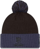 Men's New Era Black/Navy Dallas Cowboys 2024 Inspire Change Cuffed Knit Hat with Pom