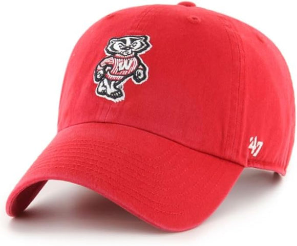 Men's Wisconsin Badgers '47 Clean Up Powder Red Hat Cap NCAA College Team Adjustable Strap