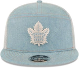 Men's New Era NHL Toronto Maple Leafs Denim Split Panel 9FIFTY Adjustable Hat - Blue