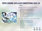 2023/24 Topps Chrome UEFA Club Competitions Soccer Hobby Box 20 Packs Per Box, 4 Cards Per Pack