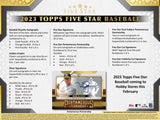 2023 Topps Five Star Baseball Hobby Box 2 Cards per Box