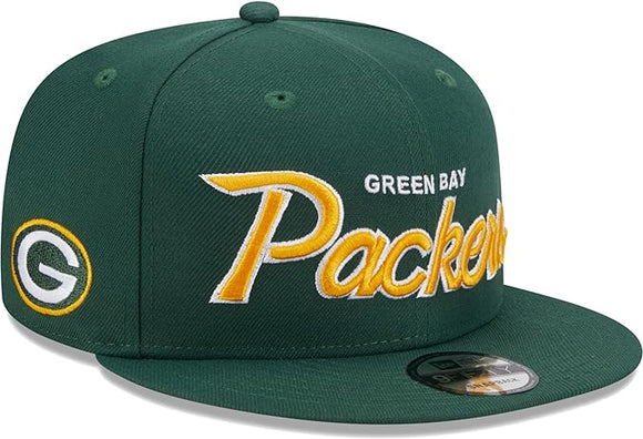 Men’s NFL Green Bay Packers New Era Evergreen Script 9FIFTY Snapback Hat – Green