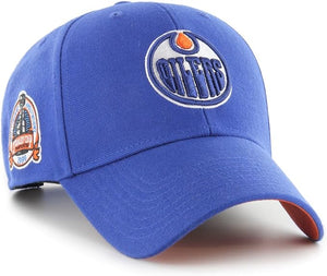 Men's '47 NHL Edmonton Oilers Sure Shot MVP Adjustable Snapback Hat Cap - Blue