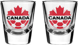 Team Canada Current Logo Shot Glasses Set of Two 2oz International Soccer - The Sports Vault