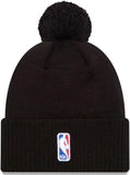 Men's New Era Black Toronto Raptors 2023/24 Alt Logo City Edition Official Cuffed Pom Knit Hat