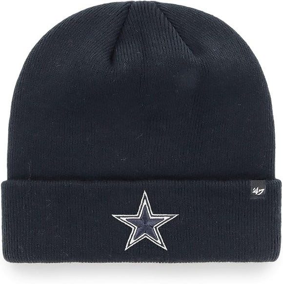 Men's Dallas Cowboys NFL Football Raised Cuff Team Colour Knit Beanie Toque OSFM