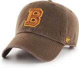 Boston Bruins Retro 47 Brand NHL Hockey Brown Clean Up Adjustable Buckle Cap Hat