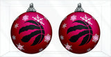Toronto Raptors Primary Logo Light Up Single Ball Christmas Ornament Snowy - 2 Pack