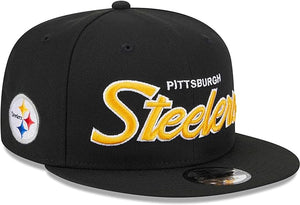 Men’s NFL Pittsburgh Steelers New Era Evergreen Script 9FIFTY Snapback Hat – Black