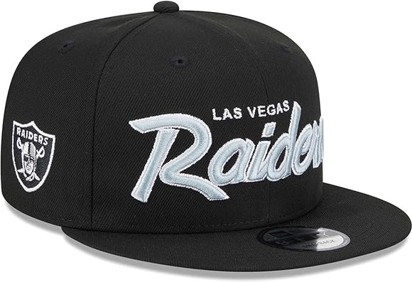 Men’s NFL Las Vegas Raiders New Era Evergreen Script 9FIFTY Snapback Hat – Black