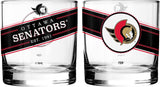 Ottawa Senators Black Label Rocks Glass Set of Two 10oz NHL Hockey - The Sports Vault