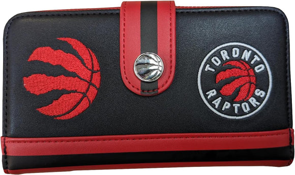 Toronto Raptors NBA Basketball Black & Red Zip Around Wallet By Loungefly