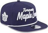 New Era The Golfer NHL Toronto Maple Leafs Team Text Rope Adjustable Snapback Hat - Navy Blue