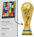 Official 2026 FIFA World Cup Edition 25mm Gold 2.5D Trophy Pin Premium Weighted Zinc Alloy